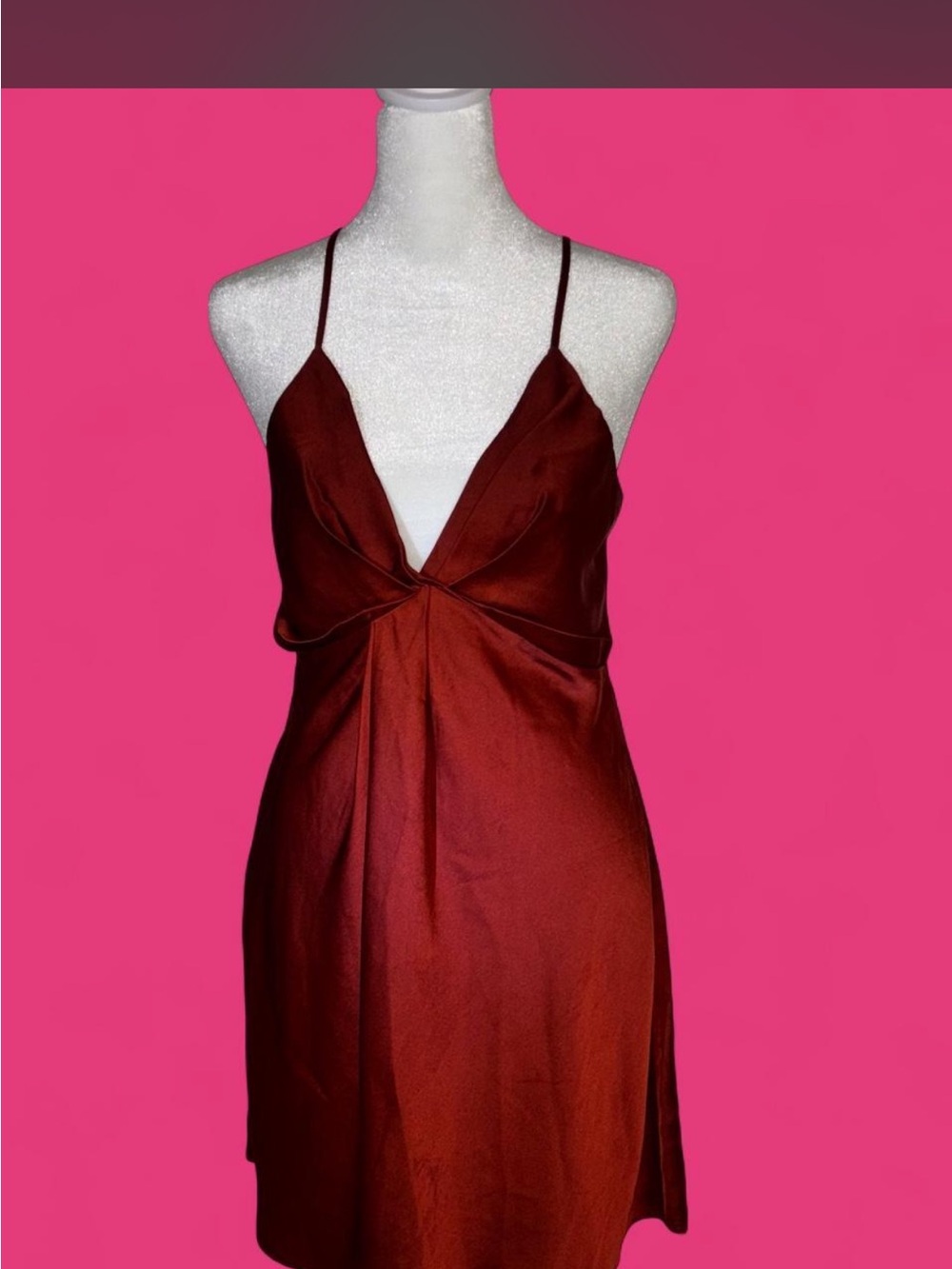 Forever 21 Satin Slip Dress in Burgundy